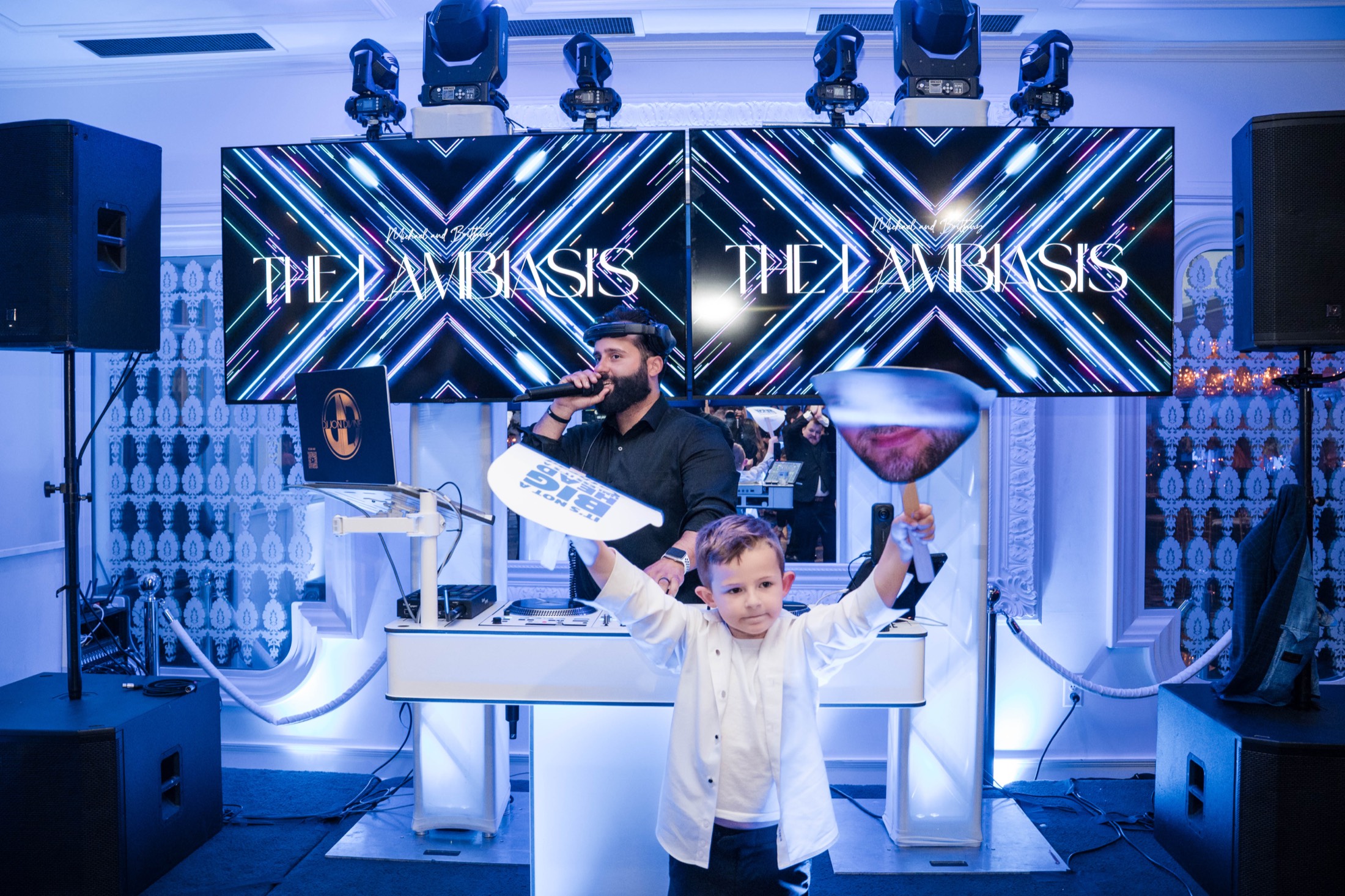 Jon on the mic at a private celebration